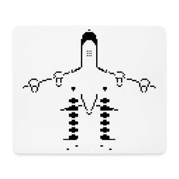 Flugzeug Pixel Kunst - Mousepad (Querformat) - Weiß - Vorne