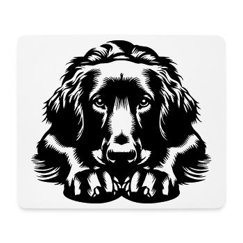Retriever à poil plat - Tapis de souris (format paysage) - blanc - Devant