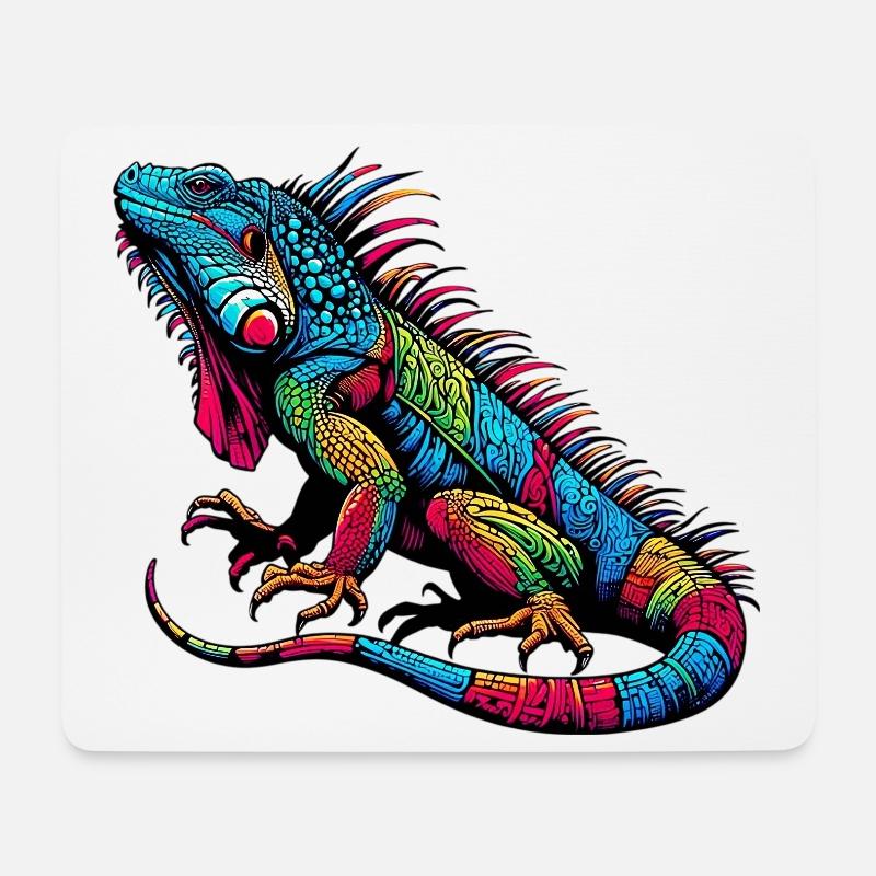 Leguan - Mousepad (Querformat) - Weiß