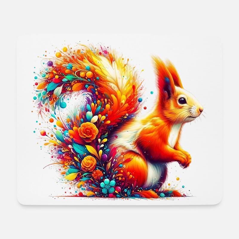 Eichhörnchen - Mousepad (Querformat) - Weiß