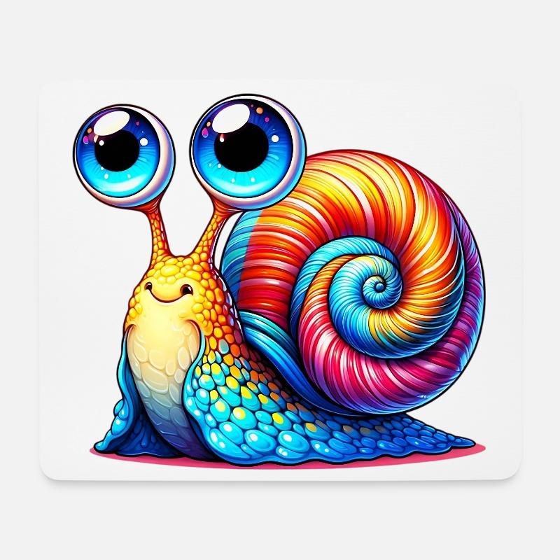 Schnecke - Mousepad (Querformat) - Weiß