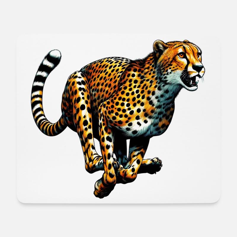 Gepard - Mousepad (Querformat) - Weiß