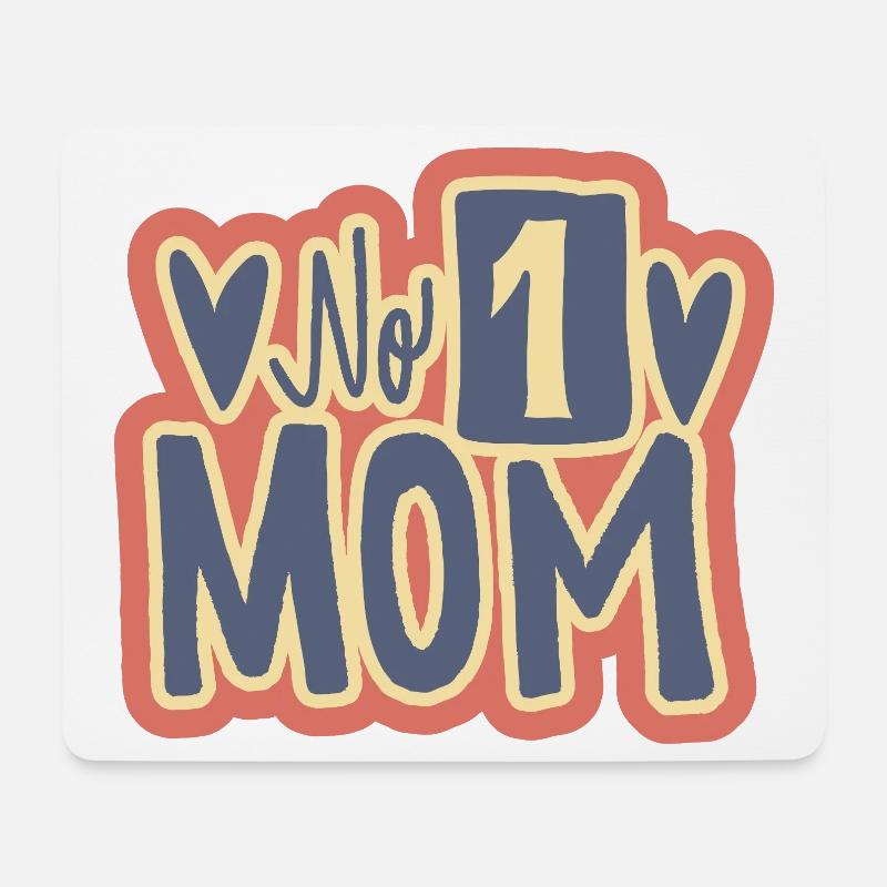 No. 1 Mom Vintage-Motiv - Mousepad (Querformat) - Weiß