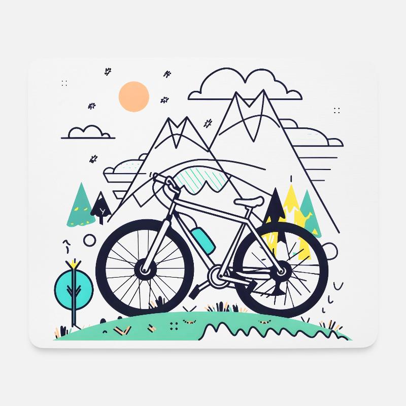 Fahrradfahrer - Mousepad (Querformat) - Weiß
