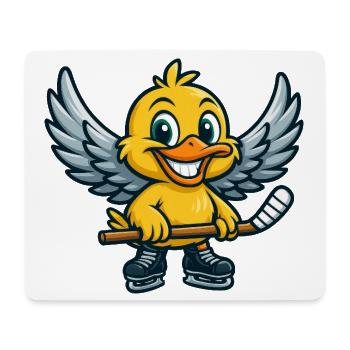 Süße Ente Engel Eishockey Spieler Grinsend Kinder - Mousepad (Querformat) - Weiß - Vorne