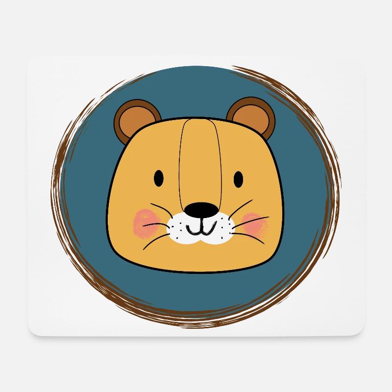 Lovely Lion - Mousepad (Querformat) - Weiß