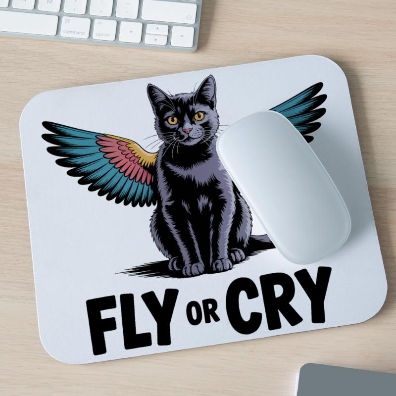 Fliege oder rufe Katze Mousepad (Querformat)