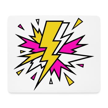Gelber Strahl Neon-Explosion - Mousepad (Querformat) - Weiß - Vorne