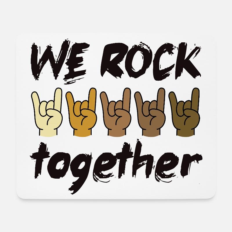 We Rock Together Vielfalt Inklusion Zusammenhalt - Mousepad (Querformat) - Weiß