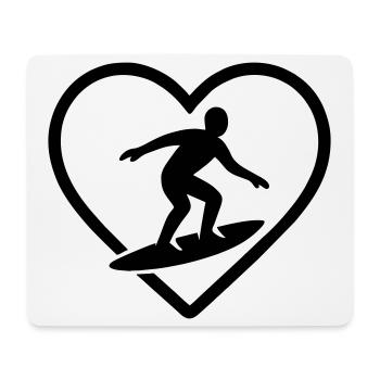 Surfing Heart - Mouse Pad (horizontal) - white - Front