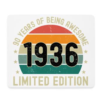 90 Years Of Being Awesome 1936 Limited Edition - Mouse Pad (horizontal) - white - Front