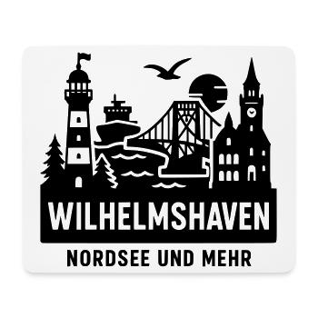 wilhelmshaven silhouette stadt friesland moin  - Mousepad (Querformat) - Weiß - Vorne