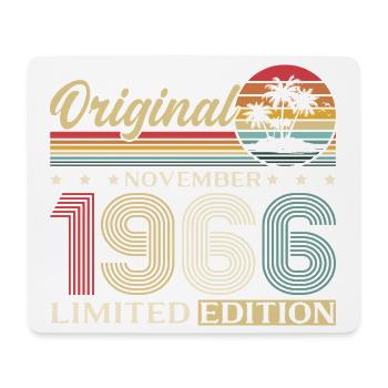60ème Anniversaire Original Novembre Millésime 1966 - Tapis de souris (format paysage) - blanc - Devant