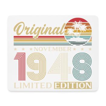 77th Birthday Original November Born 1948 - Mouse Pad (horizontal) - white - Front
