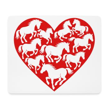Herz aus Pferden  - Mousepad (Querformat) - Weiß - Vorne