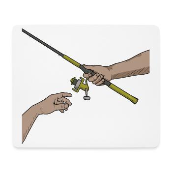 Chemise de papa pêcheur – Pêcheur drôle et fier - Tapis de souris (format paysage) - blanc - Devant