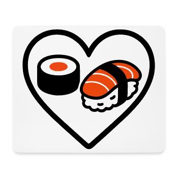 Sushi Herz Maki Lachs Japan Food Lover - Mousepad (Querformat) - Weiß - Vorne