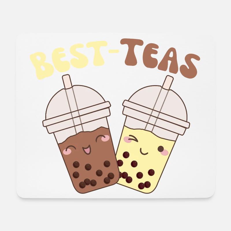 Best-Teas cute kawaii bubble tea boba tea - Mousepad (Querformat) - Weiß