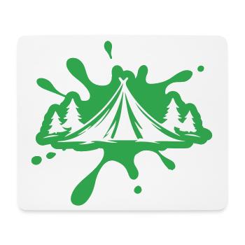 Masses de nature de tente de camping - Tapis de souris (format paysage) - blanc - Devant