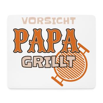 Attention : papa grille une tenue de barbecue drôle - Tapis de souris (format paysage) - blanc - Devant