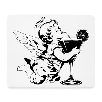 Cocktail Angel – Cherub with drink in a glass - Mouse Pad (horizontal) - white - Front