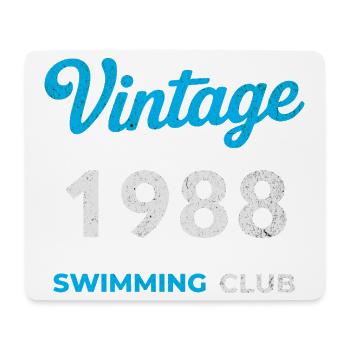 Vintage 1988 – Swimming Club Retro Geburtsjahr - Mousepad (Querformat) - Weiß - Vorne
