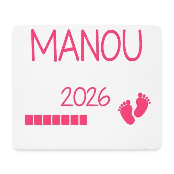 Manou en 2026 Cadeau Annonce Future Grand-Mère - Tapis de souris (format paysage) - blanc - Devant