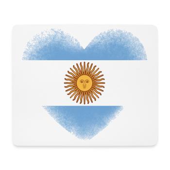 Argentina Flag Heart Proud Argentine Pride Art - Mousepad (Querformat) - Weiß - Vorne