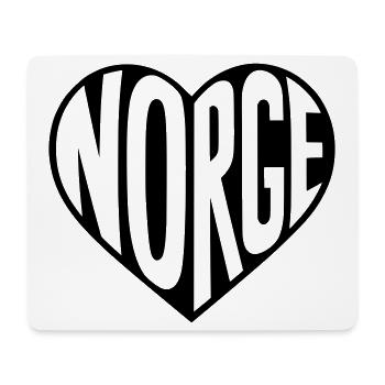Norwegen, Norge im Herz - Mousepad (Querformat) - Weiß - Vorne
