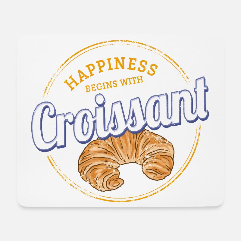 Croissant Snack Vintage Frankreich Retro Souvenir - Mousepad (Querformat) - Weiß