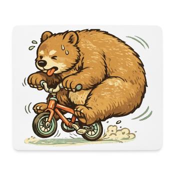 Frénésie de l’ours sur le vélo - Tapis de souris (format paysage) - blanc - Devant