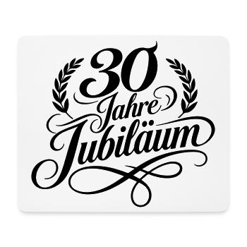 30 Jahre Jubiläum Lorbeer Schwarz - Mousepad (Querformat) - Weiß - Vorne