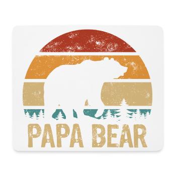 Papa Ours - Fête des Pères - Cadeau vintage - Tapis de souris (format paysage) - blanc - Devant