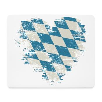 Cœur rétro Bavière avec motif de losanges bleu-blanc - Tapis de souris (format paysage) - blanc - Devant