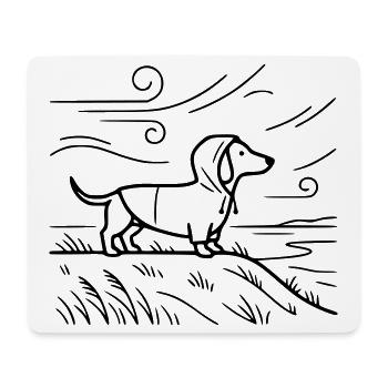 Dackel Küste Friesennerz Steife Briese Moin - Mousepad (Querformat) - Weiß - Vorne