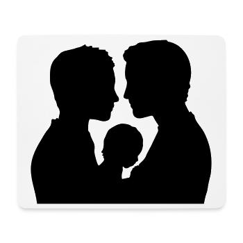 Silhouette familiale Les parents Enfants aiment ensemble - Tapis de souris (format paysage) - blanc - Devant