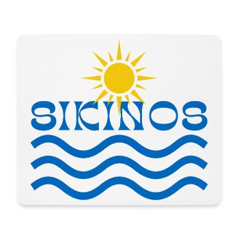 Sikonos-Soleil sur les vagues bleues - Tapis de souris (format paysage) - blanc - Devant