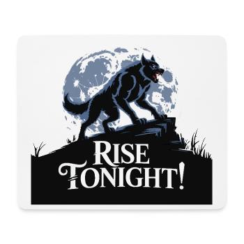 Lone Wolf Rise Tonight Mondgrafik - Mousepad (Querformat) - Weiß - Vorne