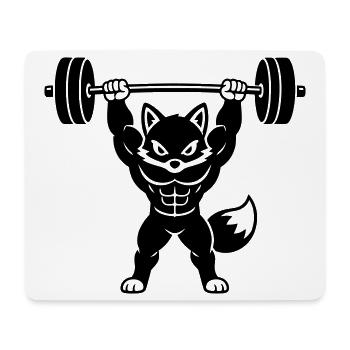 Muskel Fuchs hebt schwere Hantel - Mousepad (Querformat) - Weiß - Vorne