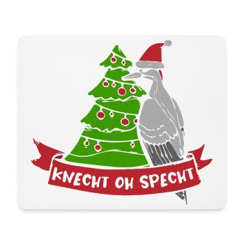 Weihnachten Weihnachtsmotiv  Specht Vogel - Mousepad (Querformat) - Weiß - Vorne