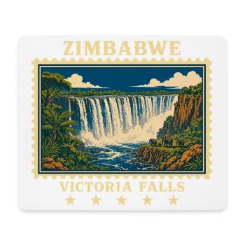 Zimbabwe Victoria Falls Vintage Travel Brand - Mouse Pad (horizontal) - white - Front