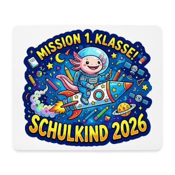 Mission 1. Klasse Schulkind 2026 - Mousepad (Querformat) - Weiß - Vorne