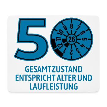 HU August 2026 - 50 Jahre - Geburtstag Geschenk - Mousepad (Querformat) - Weiß - Vorne