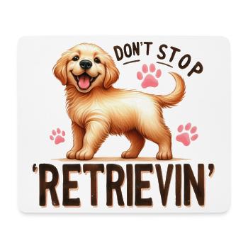 Golden Retriever ne s’arrête pas de récupérer des produits dérivés de design - Tapis de souris (format paysage) - blanc - Devant