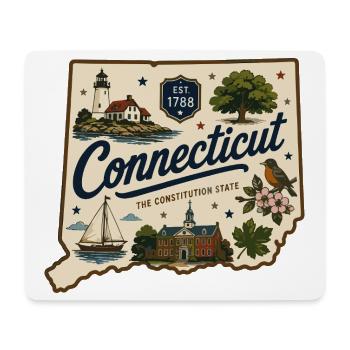 Connecticut Vintage State Souvenir-Aufkleber - Mousepad (Querformat) - Weiß - Vorne