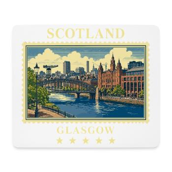 Schottland_Glasgow_Vintage_Reisemarke - Mousepad (Querformat) - Weiß - Vorne