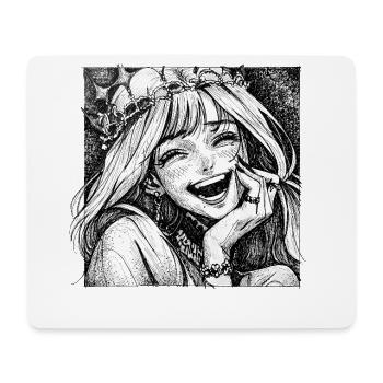 Lächelnde Kronprinzessin Linoldruck - Mousepad (Querformat) - Weiß - Vorne