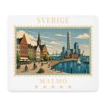 Schweden Malmö Vintage Reisemarke - Mousepad (Querformat) - Weiß - Vorne