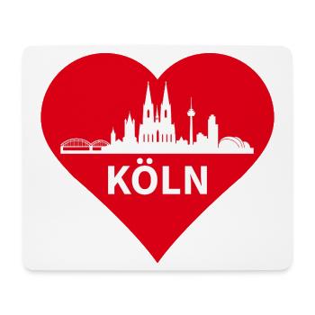 Köln Herz Skyline - Mousepad (Querformat) - Weiß - Vorne