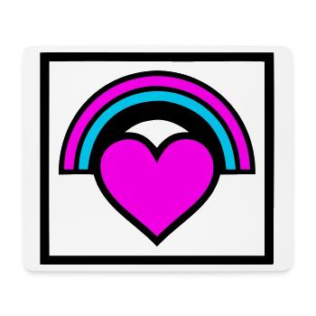 Regenbogen Herz Rahmen Grafik - Mousepad (Querformat) - Weiß - Vorne